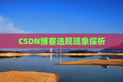 CSDN博客违规现象探析